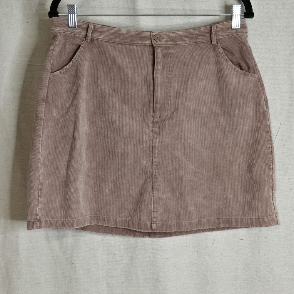 Women's Brown Corduroy Mini Skirt - Picture 4 of 6